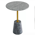 Кофейный столик круглый из мрамора серый Reliable Foundation варинант исполнения - 2 | Loft Concept в Уфе