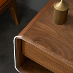 Прикроватная деревянная тумба с ящиком и нишей для хранения Moon Walnut Furniture варинант исполнения - 3 | Loft Concept в Уфе