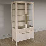 Витрина Primo со стеклянными фасадами и буфетом шпон Светлый дуб варинант исполнения - 3 | Loft Concept в Уфе