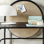 Письменный стол с круглой плетёной панелью для крепления заметок Allegory варинант исполнения - 3 | Loft Concept в Уфе