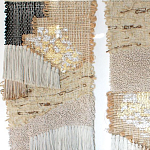 Триптих Геометрический гобелен бежевый Figurative Beige Wall Hangings варинант исполнения - 3 | Loft Concept в Уфе