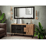 Зеркало настенное прямоугольное цвета угольный камень Stone Effect варинант исполнения - 2 | Loft Concept в Уфе