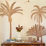Обои с вышивкой ручной работы Deco Palms Raffia on linen варинант исполнения - 2 | Loft Concept в Уфе