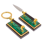 Настольный письменный набор из малахита с декором в виде лошади Leader Organizer варинант исполнения - 6 | Loft Concept в Уфе