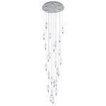 Большая каскадная люстра с хрустальными подвесками Esme Drops Crystal Chrome Cascade Chandelier 25 варинант исполнения - 1 | Loft Concept в Уфе