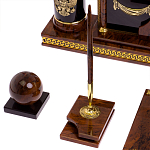 Настольный письменный набор с часами из природного камня обсидиана Royal Set варинант исполнения - 5 | Loft Concept в Уфе