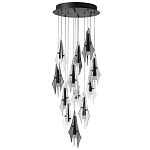 Люстра каскадная с 12-ю рельефными прозрачными плафонами Glass Pod  варинант исполнения - 4 | Loft Concept в Уфе