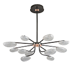 Люстра черного цвета с 12-ю прозрачными плафонами овальной формы Iona chandelier варинант исполнения - 1 | Loft Concept в Уфе