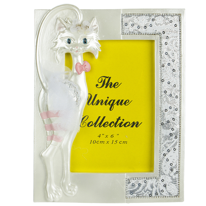 Фоторамка детская Childhood Corner Pink Cat Серебряный в Уфе | Loft Concept 