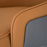 Стул оранжевый с высокой спинкой из искуственной кожи на серых металлических ножках Enigma Orange варинант исполнения - 4 | Loft Concept в Уфе