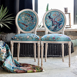 Стул из массива бука бирюзовый с изображением птиц и цветов Turquoise Beige Chinoiserie Birds Garden Chair варинант исполнения - 6 | Loft Concept в Уфе