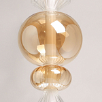 Подвесной светильник с вертикальной композицией из прозрачных и янтарных стеклянных шаров и ромбов Gabriel Scott Luna варинант исполнения - 6 | Loft Concept в Уфе