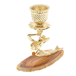 Подсвечник из натурального камня агат светло-коричневый Stone Candlestick варинант исполнения - 1 | Loft Concept в Уфе