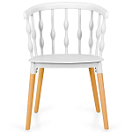 Пластиковый стул на ножках из массива бука Ferret Spiral White варинант исполнения - 2 | Loft Concept в Уфе