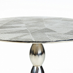 Кофейный столик с рельефной столешницей из металла Aplika Silver варинант исполнения - 4 | Loft Concept в Уфе