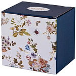 Кружка синяя из фарфора с рисунком цветов 400 мл Garden Whisper Porcelain Set  варинант исполнения - 2 | Loft Concept в Уфе