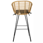 Стул барный с ротанговым плетением Half Bar Chair with Wicker с подлокотниками варинант исполнения - 5 | Loft Concept в Уфе