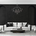 Люстра с тонким металлическим каркасом цвета хром Quasar варинант исполнения - 5 | Loft Concept в Уфе