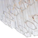 Люстра подвесная многослойная с прозрачными хрустальными трубками и золотистым каркасом Hexagon Tube Light варинант исполнения - 3 | Loft Concept в Уфе