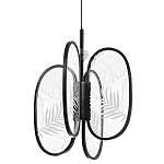 Люстра с гравировкой на акриловых плафонах Gravyura Black D 33 см варинант исполнения - 1 | Loft Concept в Уфе