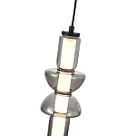 Подвесной светильник из дымчатого стекла цилиндрической формы с чёрным металлическим основанием Hiding secrets варинант исполнения - 6 | Loft Concept в Уфе