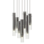 Люстра каскадная с 7-ю цилиндрическими плафонами из стекла Luminous Cylinders варинант исполнения - 1 | Loft Concept в Уфе