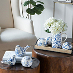  Набор керамических шаров с синей росписью Oriental Blue & White Ornament Vases варинант исполнения - 4 | Loft Concept в Уфе