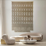 Панно на стену плетеное Макраме бежевый цвет  варинант исполнения - 10 | Loft Concept в Уфе