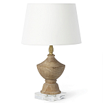 Настольная лампа деревянная с белым абажуром Wooden Table Lamp варинант исполнения - 2 | Loft Concept в Уфе