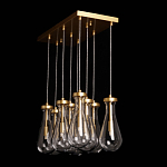 Люстра с 9-ю прозрачными стеклянными плафонами в форме капли Lucid Rain  варинант исполнения - 9 | Loft Concept в Уфе