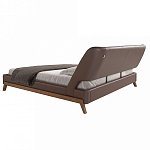 Кровать двуспальная с изголовьем из экокожи шоколадно-коричневого цвета Modern Look варинант исполнения - 3 | Loft Concept в Уфе