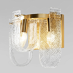 Бра с металлическим основанием золотого цвета и хрустальными подвесками Textured Glass варинант исполнения - 4 | Loft Concept в Уфе