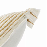 Чехол на подушку горчичного цвета с бахромой и объемным узором Ethnic mix варинант исполнения - 3 | Loft Concept в Уфе