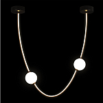 Подвесной светильник в форме дуги с белыми шарообразными плафонами Flos Wireline Lighting варинант исполнения - 3 | Loft Concept в Уфе