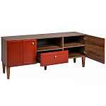 ТВ-тумба красная из массива бука с 2-мя дверками и ящиком Wenge Light варинант исполнения - 4 | Loft Concept в Уфе