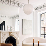 Подвесной светильник в форме шара из белого текстурного стекла Atmosphere варинант исполнения - 4 | Loft Concept в Уфе