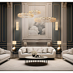 Люстра из 3-х колец с текстурной огранкой Reflection of Reality варинант исполнения - 3 | Loft Concept в Уфе