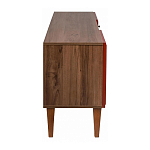 ТВ-тумба красная из массива бука с 2-мя дверками и ящиком Wenge Light варинант исполнения - 3 | Loft Concept в Уфе