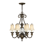 Люстра с 7-ю кремовыми текстильными абажурами Hinkley варинант исполнения - 7 | Loft Concept в Уфе