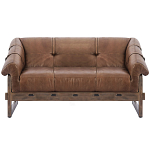 Двухместный диван Duncan винтажная коричневая кожа варинант исполнения - 1 | Loft Concept в Уфе