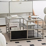 Дизайнерский журнальный стол квадратный с полками Akydy варинант исполнения - 2 | Loft Concept в Уфе