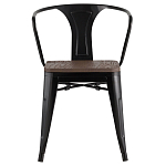 Черный глянцевый стул с сиденьем из натурального дерева TOLIX варинант исполнения - 2 | Loft Concept в Уфе