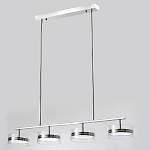 Люстра светодиодная с 4-мя круглыми прозрачными плафонами цилиндрической формы из акрила и стекла с пультом для регулировки света Glass Lamp Chromium варинант исполнения - 4 | Loft Concept в Уфе