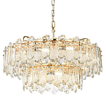 Люстра подвесная двухъярусная с хрустальными овальными подвесками Harmonica варинант исполнения - 1 | Loft Concept в Уфе