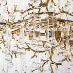 Подвесная люстра в виде ветвей деревьев золотого цвета с прозрачными подвесками-каплями 10 и 14 ламп Droplet Chandelier варинант исполнения - 5 | Loft Concept в Уфе