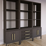 Модульный стеллаж Primo из трех составных элементов Темный орех варинант исполнения - 3 | Loft Concept в Уфе