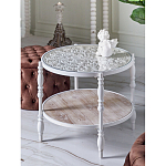 Журнальный столик из натурального дерева в винтажном стиле Openwork Coffee Table варинант исполнения - 6 | Loft Concept в Уфе