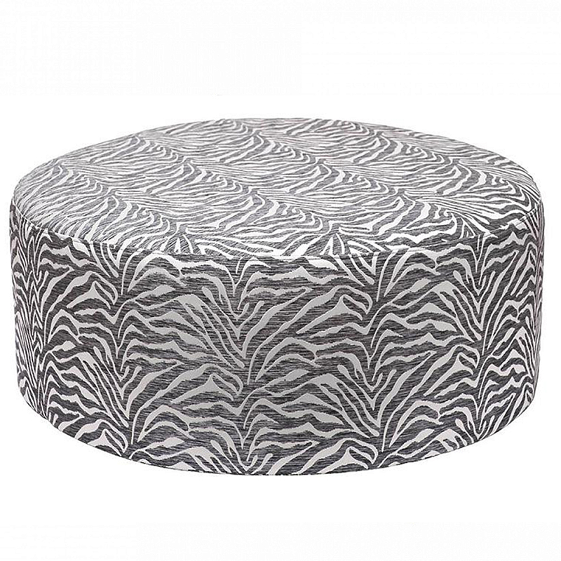 Пуф круглый с принтом Beige Jacquard Бежевый в Уфе | Loft Concept 