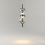 Подвесной светильник с плафоном из стекла с зеркальным градиентом Double Moon варинант исполнения - 6 | Loft Concept в Уфе