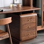 Стол рабочий округлой формы с 3-мя ящиками  Working Moonnut Table варинант исполнения - 7 | Loft Concept в Уфе